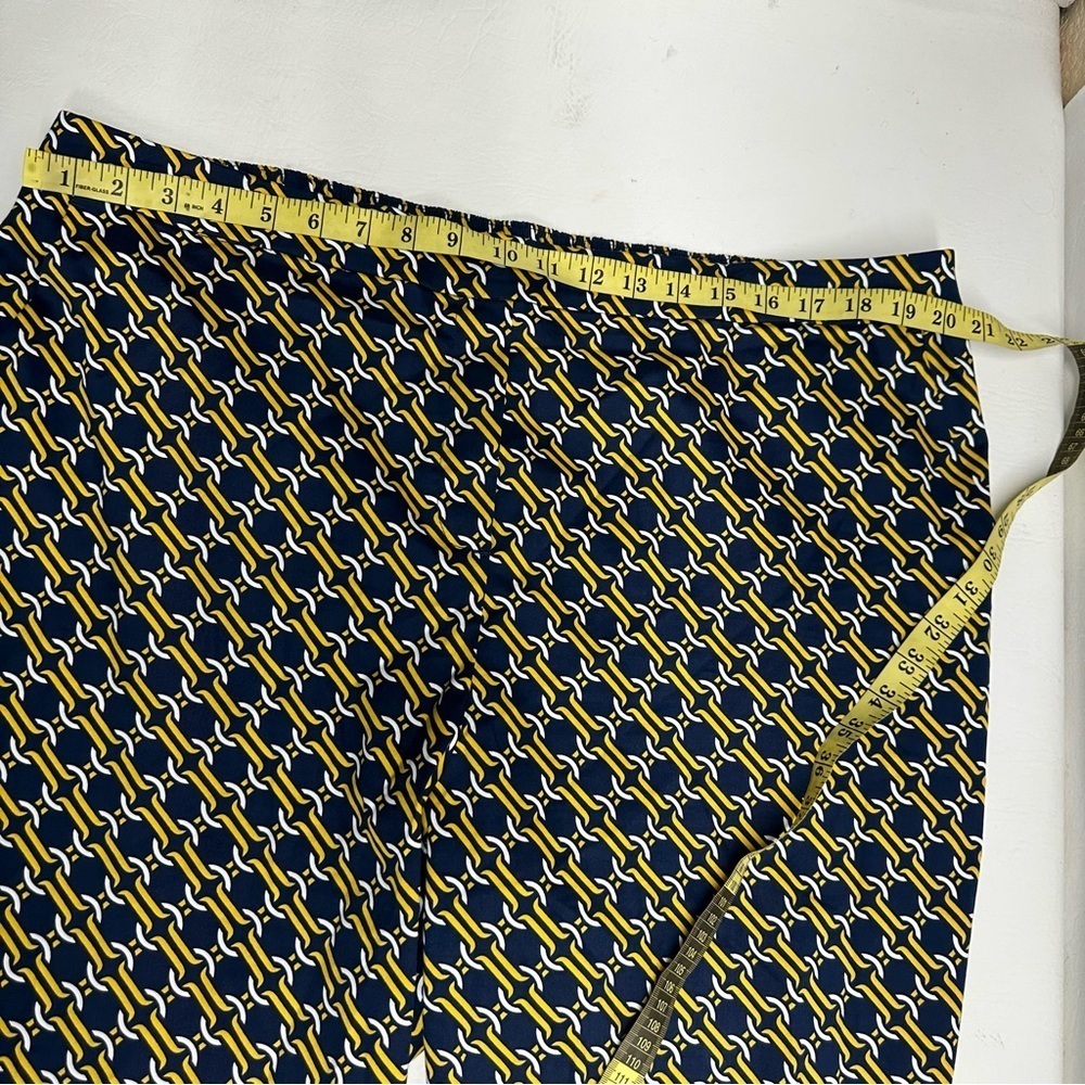 BODEN Glorious British style pull on size 16/18 Navy and Yellow Patterned Pants - Picture 7 of 10